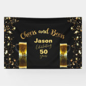 Proost & bier 50e verjaardag 4'x6' spandoek (Horizontaal)