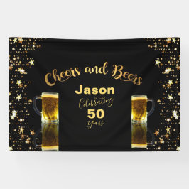 Proost & bier 50e verjaardag 4'x6' spandoek