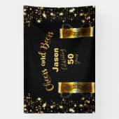 Proost & bier 50e verjaardag 4'x6' spandoek (Verticaal)