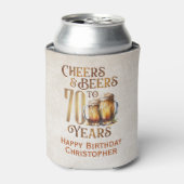 Proost & bier 70e verjaardag blikjeskoeler (Blikje Voorkant)