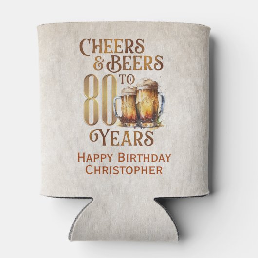 Proost & bier 80e verjaardag blikjeskoeler (Achterkant)