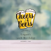 Proost & bier Beige Verjaardagsfeestje Welkom Acryl Bord (Neutraal)