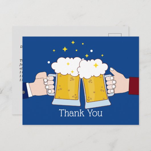 Proost, bier, bier, bedankkaart uitnodiging briefkaart (Voorkant / Achterkant)