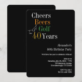 Proost Bier Golf 40e Verjaardagsfeestje Kaart (Voorkant / Achterkant)