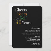 Proost Bier Golf 40e Verjaardagsfeestje Kaart (Voorkant)
