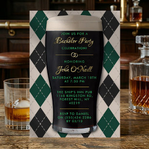 Proost & Bier Guinness Pint Bachelorfeest Echt Folie Uitnodiging