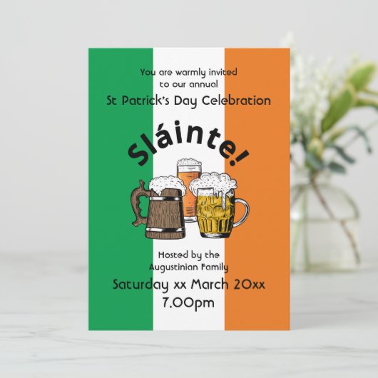 Proost Bier Ierse Vlag St. Patrick's Dag Kaart (Staand voorkant)