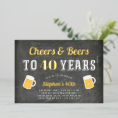 Proost & Bier Mijlpaal Verjaardagsfeestje Folie Uitnodiging (Staand Voorkant)