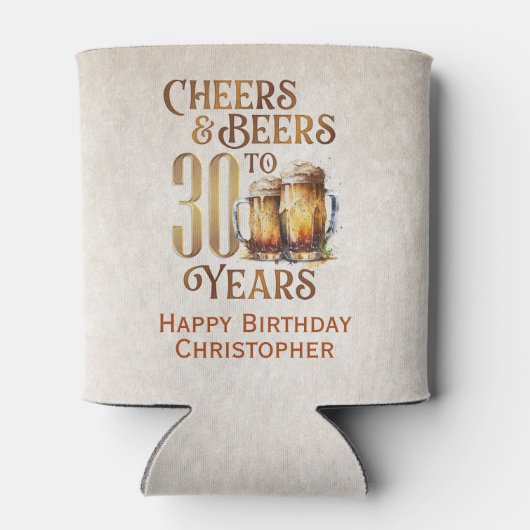 Proost & bier op 30-jarige leeftijd blikjeskoeler (Achterkant)