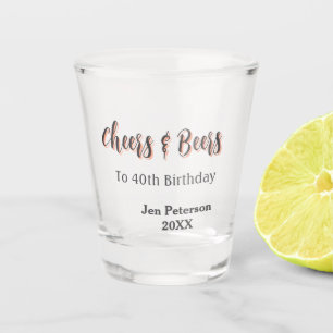 Proost & bier op 40e verjaardag grijze naam jaar z shot glas