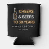 Proost & bier tot 30 jaar Neon teken verjaardag Blikjeskoeler (Voorkant)