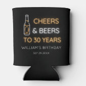 Proost & bier tot 30 jaar Neon teken verjaardag Blikjeskoeler (Achterkant)