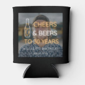 Proost & bier tot 30 jaar Neon Verjaardag Foto Blikjeskoeler (Voorkant)