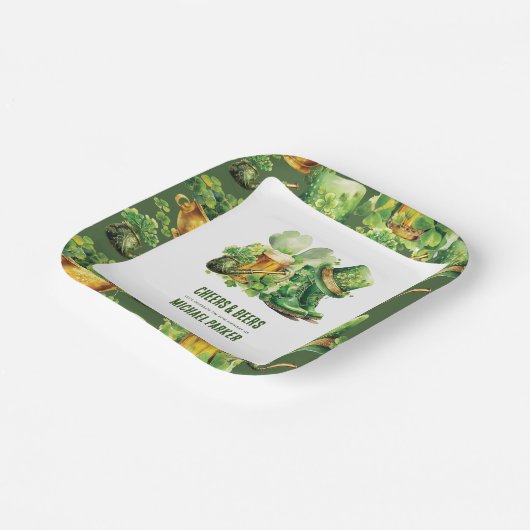 Proost Bieren Verjaardag St Patrick's Day Custom Papieren Bordje (Gebogen)
