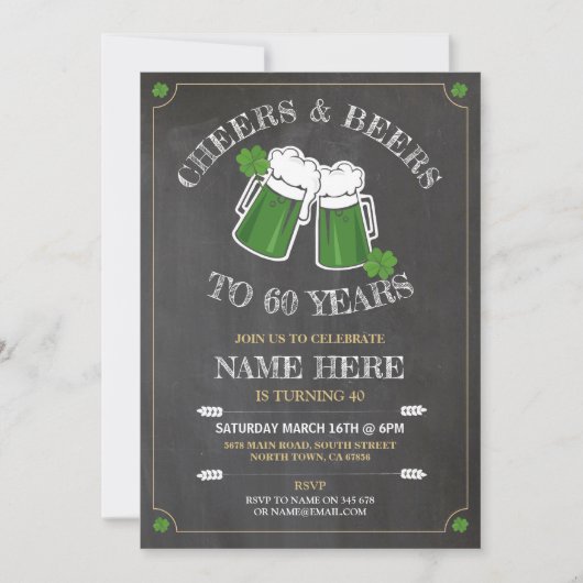 Proost Bieren Verjaardagsfeest St Patricks Dag Kaart (Voorkant)
