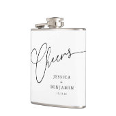 Proost Black White Script Huwelijksgunst op Maat Heupfles (Links)