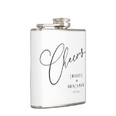 Proost Black White Script Huwelijksgunst op Maat Heupfles (Rechts)