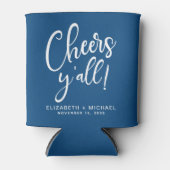 Proost Blauw Bruiloft Blikjeskoeler (Voorkant)