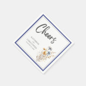 Proost Blauwe Wildbloemen Elegante formele bruilof Servet (Hoek)