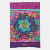 Proost Bloemenplezier Kleurrijke gepersonaliseerde Theedoek (Verticaal)