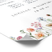 Proost Boho Kleurrijke Wilde Bloemen Bruiloftsbarm Poster (Hoek)