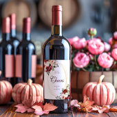 Proost Bourgondisch Script Floral Gold Border Wedd Wijn Etiket