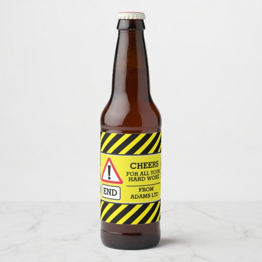 Proost bouwvakkers eindigen teken bier labels bier etiket (Voorkant)