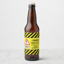 Proost bouwvakkers eindigen teken bier labels etiket