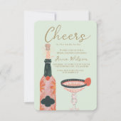 Proost Bridal Brunch Campagne Blush Uitnodiging (Voorkant)