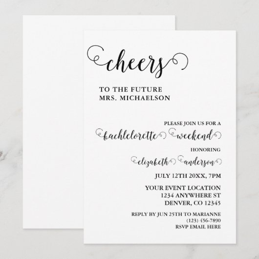 Proost bruid om vrijgezel te zijn kaart (Voorkant / Achterkant)