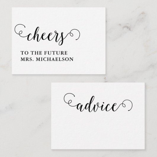 Proost bruid op bruiloft advieskaart (Voorkant / Achterkant)