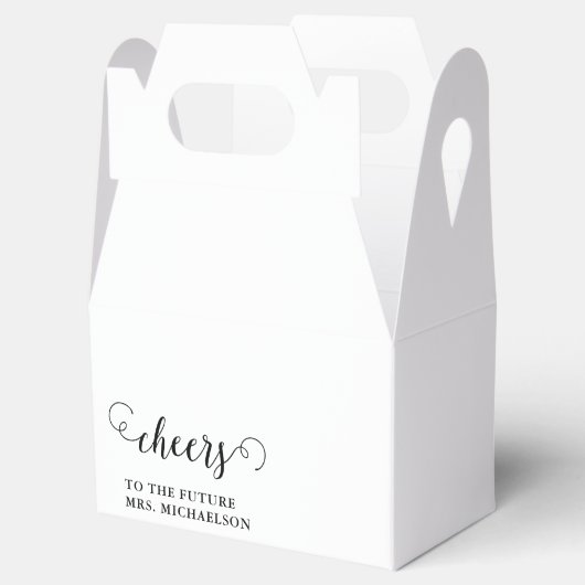 Proost bruid op bruiloft bedankdoosjes (Geopend)