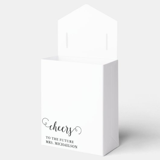 Proost bruid op bruiloft bedankdoosjes (Geopend)