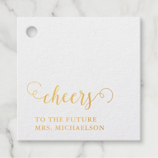 Proost bruid op bruiloft bedankjes labels (Voorkant)