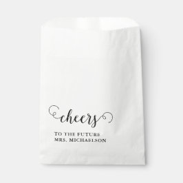 Proost bruid op bruiloft bedankzakje