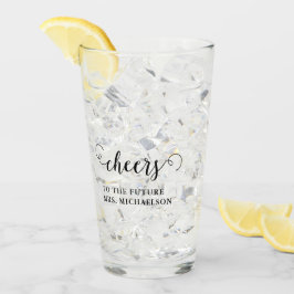 Proost bruid op bruiloft glas