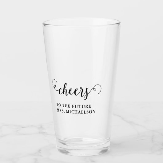 Proost bruid op bruiloft glas (Voorkant)