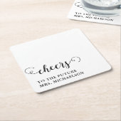 Proost bruid op bruiloft kartonnen onderzetters (Schuin)