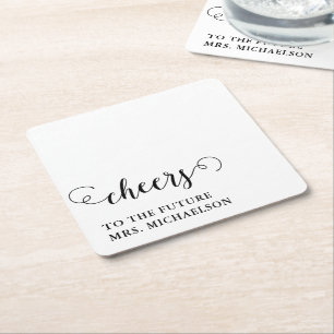 Proost bruid op bruiloft kartonnen onderzetters