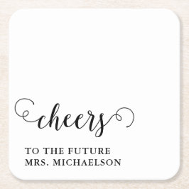 Proost bruid op bruiloft kartonnen onderzetters