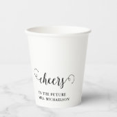 Proost bruid op bruiloft papieren bekers (Voorkant)