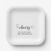 Proost bruid op bruiloft papieren bordje (Voorkant)