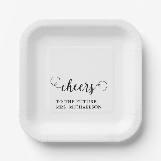 Proost bruid op bruiloft papieren bordje (Voorkant)