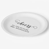 Proost bruid op bruiloft papieren bordje (Gekanteld)