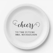 Proost bruid op bruiloft papieren bordje (Voorkant)