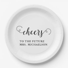 Proost bruid op bruiloft papieren bordje