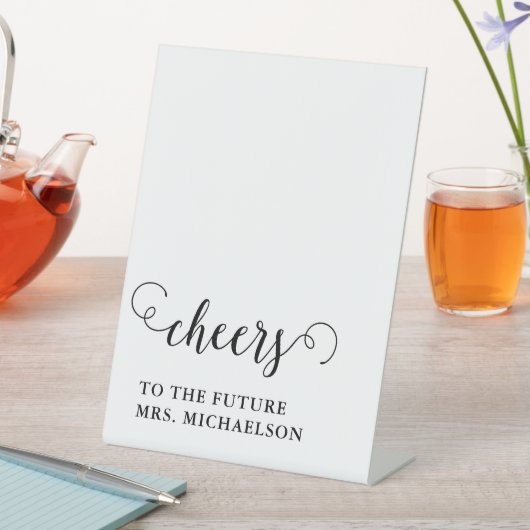 Proost bruid op bruiloft reclamebord met voetstuk (Insitu)