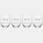 Proost bruid op bruiloft wijnglas zonder voet (Voorkant)