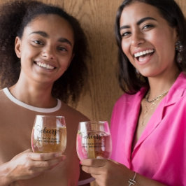 Proost bruid op bruiloft wijnglas zonder voet