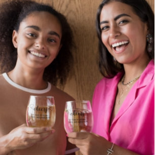 Proost bruid op bruiloft wijnglas zonder voet